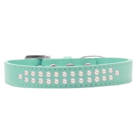 UNCONDITIONAL LOVE Two Row Pearl Dog CollarAqua Size 20 UN847193